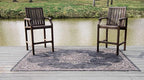 Unique Loom Outdoor Traditional Collection Area Rug - Antique (6' 1" x 9' Rectangle, Charcoal Gray/ Natural)