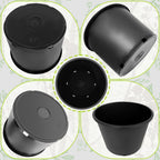 7 Gallon Nursery Pots Plastic Container Injection Molded Pot for Plants Flexible with Drainage Holes Suitable for Plants Soil Growers or Hydroponics Black 10 Pcs