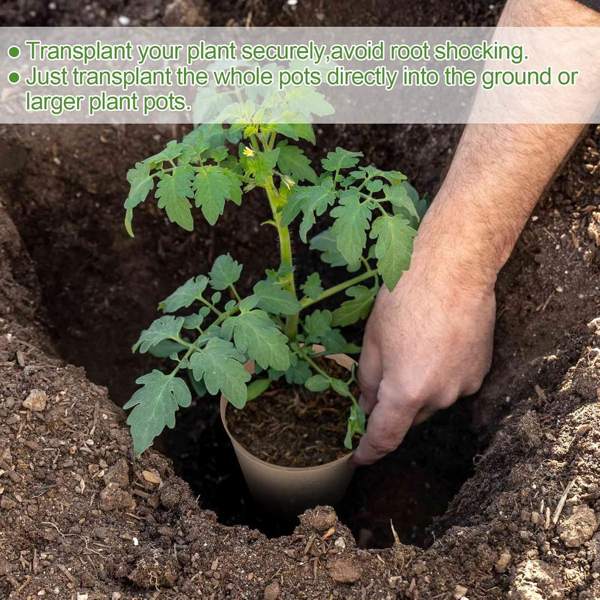 100PCS Peat Pots, 3.15Inch Seed Starting Pots with Drainage Holes Round Nursery Pot, Garden Germination Nursery Pot Bonus 20 Plant Labels