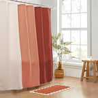 MONDAY MOOSE Bath Mat with Scalloped Wavy Ripple Design, Microfiber Absorbent Non Slip Tufted Rug for Floor, Shower or Kitchen (24x47 inch, Terracotta)