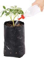 100 Pcs Nursery Growing Bags Seedling Starter Bags with 30 Plant Labels & 2 Mini Watering Sprinklers Plant Grow Bags Plants Pots Plastic Pouches for Garden Trees,Flowers, Vegetable(9.2x4.9x3.5 Inch)