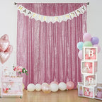 Sugargirl Pink Sequin Backdrop Curtain 4 Panels 2FTx8FT Glitter Pink Background Drapes Sparkle Photography Backdrop for Party Wedding Birthday Wall Decoration