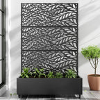 Casaphoria Metal Raised Garden Bed with Trellis and Wheels, 72"x47"x16" Planter Box for Climbing Plants, Vegetables & Vines, Features Drainage Holes and Privacy Screen (Black-Spring)