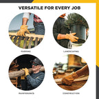Wells Lamont Leather Work Gloves for Men – Grain Cowhide, Reinforced Palm – Ideal for Construction, Farming, Ranching – Ergonomic Fit, Keystone Thumb, Elasticized Wrist – Saddletan, Small (1129S)