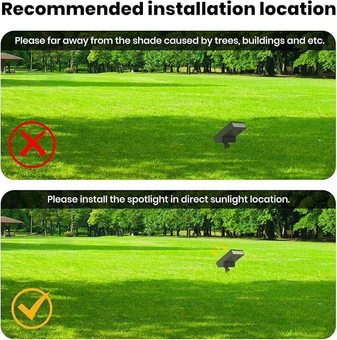 Solar Pathway Lights Outdoor, Dimmable Solar Spot Light IP65 Waterproof, 500LM 3000K Solars Outdoor Lighting for Walkway Landscape Lawn Yard