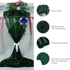 MDS 2 Pack 14ft Chiffon Table Runner 29 x 170 Inches Sheer Wedding Runner Romantic Rustic Table Runner for Wedding Decorations, Birthday Parties, Bridal Shower Party Arch Decor - Hunter Green