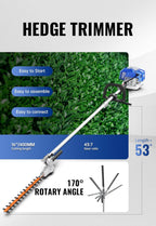 WILD BADGER POWER 26cc Weed Wacker Gas Powered, 4 in 1 String Trimmer, Wheeled Edger, Hedge Trimmer and Brush Cutter Blade, Multi Yard Care Tools, Rubber Handle & Shoulder Strap Included
