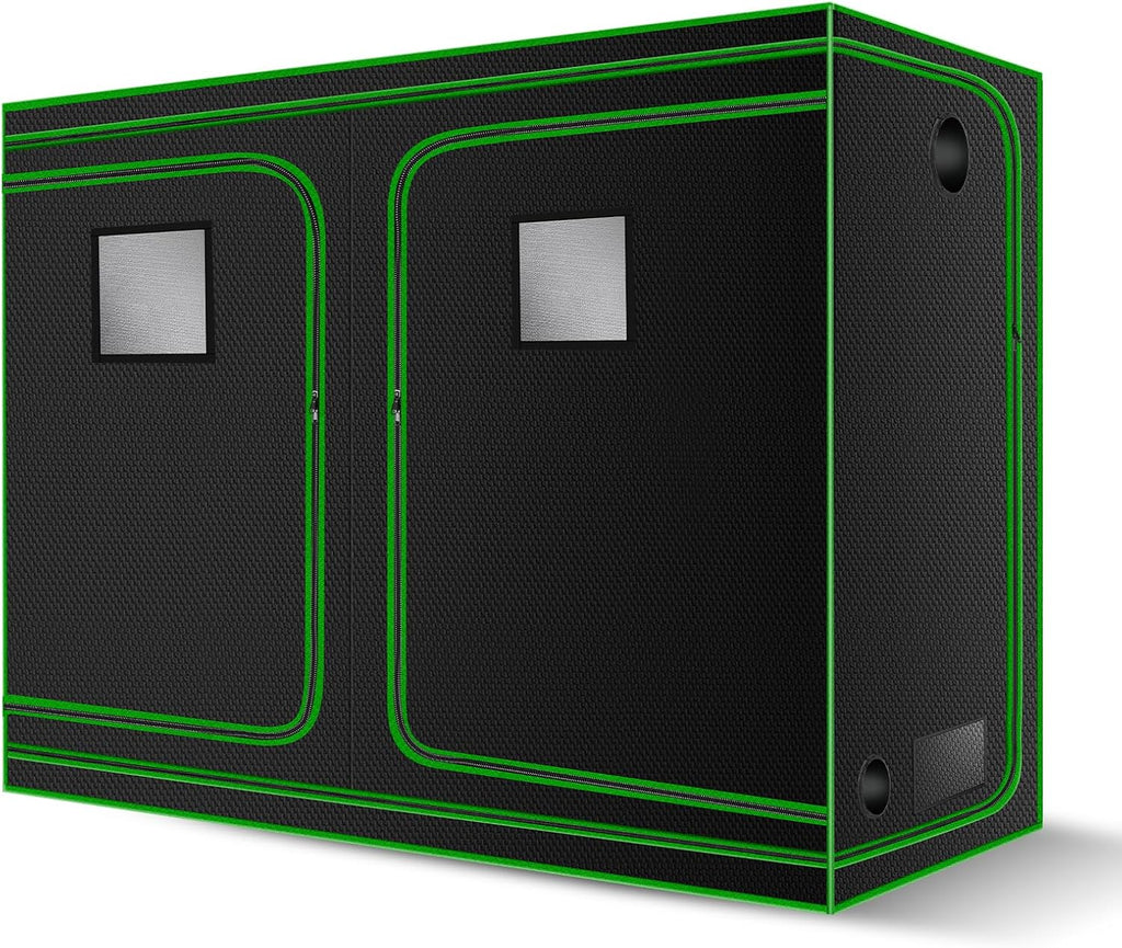 MELONFARM 4x8 Grow Tent, 96"x48"x80" High Reflective 600D Diamond Mylar Canvas with Observation Window and Floor Tray for Hydroponic Indoor Plant Growing