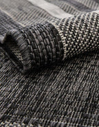 Unique Loom Outdoor Border Collection Area Rug - Soft Border (6' 1" Round Black/Ivory)