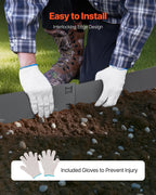 VEVOR Steel Landscape Edging, 5 Packs 39 x 4 in Rust-Resistant Metal Landscape Edging, Bendable Garden Edging Border, Heavy Duty Lawn Edging, Easy-to-Install, Flower Bed Yard Pathway Divider Dark Gray
