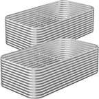 2 Pack Tall 8x3FT Corrugated Galvanized Steel Raised Garden Bed Outdoor, Metal Above Ground Garden Bed for Vegetables and Flowers, Raised Beds for Gardening-8x3x1.5FT