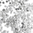 Silver Star Confetti - 60g (2.11OZ) Metallic Shine Stars Table Confetti for Weddings, Parties, New Year – Biodegradable Glitter Stars for Tables, Crafts, Photo Props, Holiday Decorations
