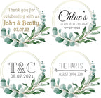 Custom Stickers for Weddings, Birthdays & Businesses - Personalized Labels with Your Logo - Waterproof, Fade and Heat Resistant - Pack of 100-1000 (Wreath B, 2 Inch)