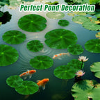 18PCS Lily Pads for Ponds Artificial Pond Plants Floating Flowers for Pool Aquarium Plants Lotus Flower for Fish Koi Pond Accessories for Outdoor Ponds Patio Pond Decorations 3Sizes