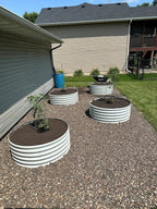 A ANLEOLIFE 14-Pack Deep Root Galvanized Raised Garden Beds Outdoor for Planting Vegetables Flowers Herb, Antique White