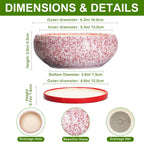 Bonsai Pots Small - 6 Inch Ceramic Succulent Pots with Drainage Hole and Ceramic Saucer, Succulent Planters Indoor Outdoor, Shallow Round Planter, Apartment Decor, Housewarming Gifts, Red