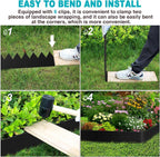 8 Inch Metal Landscape Edging, 6 Pack Heavy Duty Galvanized Steel Garden Edging,Steel Landscape Edging with 7 Clips for Lawn, Pathway, Yard