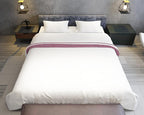 1000 TC Embroidered Duvet Cover Queen Size Set 100% Egyptian Cotton - Luxurious 1 Comforter Cover 2 Pillow Shams - 3 PC Quilt Cover Hotel Quality Long Staple Bedding (White & Burgundy)