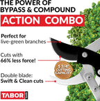 TABOR TOOLS GG11A Bypass Lopper with Compound Action, 30 Inch Tree Trimmer, Branch Cutter with ⌀ 1 3/4 Inch Cutting Capacity, Delivers Clean Cuts with Ease.