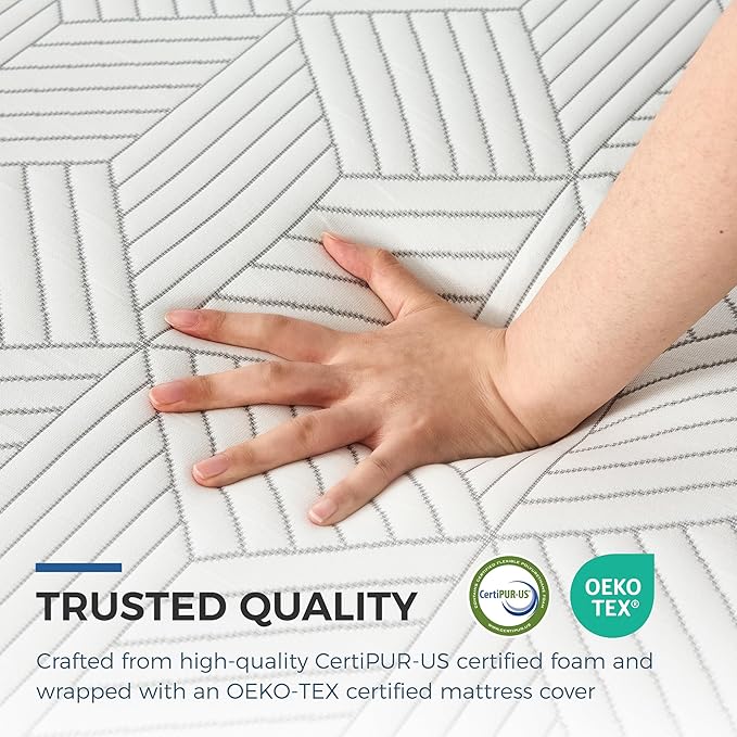 FATHOM Medium Full Mattress 14 Inch Memory Foam Mattress Full Size Bed in a Box for Back Pain Relief and Cool Sleep with Gel Foam and Removeable Fiberglass Free Cover, CertiPUR-US Certified