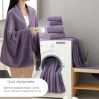 18 Piece Family Bath Towel Set Include 6 Bath Towels,6 Hand Towels and 6 Washcloths Soft Bathroom Towel with Hanging Loops,Highly Absorbent Quick Dry Towels Set for Bathroom,Hotel and Spa-Dark Purple
