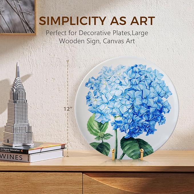 Plate Holder Easel Display Stand - 8 inch Metal Plate Stands for Display - Tabletop Picture Stand - Gold Iron Easels for Display Pictures | Photo Frames | Book | Decorative Plates | Plaque -2 Pack