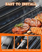 Flavorizer Bars 15.3 inch and Grill Burner Replacement for Weber Spirit 300 & Spirit II 300 Series Grills Parts Spirit 310, Spirit II 320 330 Grill Parts, Burner Tube Kit for Weber 7636 69787
