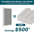 12x20x1 Air Filter-MERV 8, Washable & Reusable Electrostatic Air Filter, AC/HVAC Furnace Filter, Lasts a Lifetime, Permanent Filter, Breathe FresherHome And Office Actual Size:11.69x19.8x1 Inch