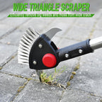 Crack Weeder Long Handle 3-in-1 Adjustable Crevice Cleaning Tool with Stainless Steel Weed Brush with 2 Scrapers Weed Puller Tool for Driveway, Patio Sidewalk to Remove Moss Weeds Dirt