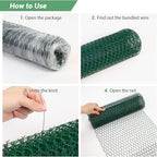 Chicken Wire Fence for Craft,13.78 x 118 Inch Lightweight Galvanized Hexagonal Chicken Wire Netting, Chicken Wire Mesh for Garden Poultry, Floral Chicken Wire Fencing with Gloves, Wire Ties and Plier