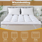 WhatsBedding 3 Inch Memory Foam Mattress Topper Twin Size for Back Pain, 1700GSM Fluffy Shredded Memory Foam Filled Pillow Top, Extra Soft Bed Topper, Thicked Down Alternative-Lined, 39x75in