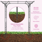 Garden Arch Trellis 7FT Wedding Arch Backdrop Stand,Metal Garden Arbor Trellis for Plant Climbing Outdoor, Plant Arch with Anchored Pile, Flower Arch Stand Balloon Decor,Archway Pergola