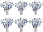6 Pack Star Table Centerpieces for Party, Birthday Table Decorations for Kids Adults, Party Centerpieces for Tables for Wedding Baby Shower Graduation Holiday Event (Silver NavyBlue)