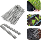 Sturdy Garden Landscape Staples, 6 Inch Galvanized Steel Sod Pins Anti-Rust Stakes for Weed Barrier, Christmas Decorations and Landscaping Fabric.