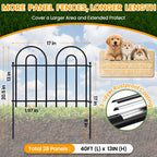 28 Pack 40ft x 13in Decorative Garden Fence Panels - Animal Barrier No Dig Fence Garden Fencing Dog Fence Outdoor for Yard Anti Digging Defense Barrier Garden Edging Border Arched Decorative Fence