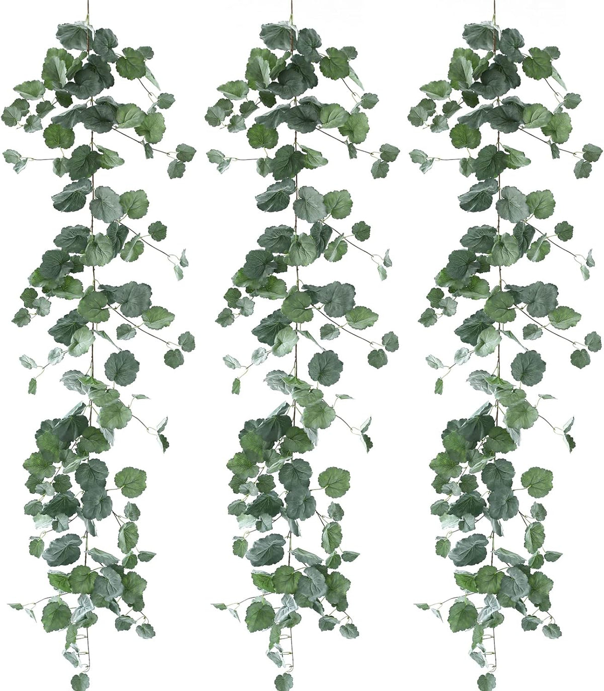 3 Strands Begonia Artificial Vines, 67" Silk Vine Garland with Green Leaves, Fake Hanging Plants Greenery Decor for Home, Bedroom, Wall, Party, Wedding Decoration