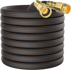 10FT Lightweight Flexible Garden Hose,Non-Slip Handles,Non-kink Hose,Solid Brass Fitting for Boats, RV Water Hose,Marine Washdown,Lawn,Garden,Leakproof TPE Hose (OrangeBlack, 10 FT)