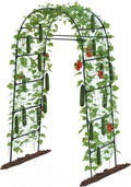 Garden Arch Trellis for Climbing Plants, 82 Inch Tall Grape Trellies for Outdoor,Flower Vegetable Tomato Cucumber Trellis with Clamp Netting, Metal Vine Plants Support for Wedding Garden Decoration