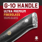 KANKA Chef Knife Damascus Steel 8" - 67 Layer Professional Steel, 10Cr Core, Razor-Sharp 62 HRC Edge, Ergonomic G-10 Fiberglass Handle, Wood Sheath INCLUDED – Chef Kitchen Knife for Precise Cutting