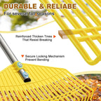 Garden Rake for Leaves - Extra Wide 18" Leaf Rake,Lightweight Long Handle for Women Seniors Kids Effortless Clean-Up,23 Non-Clog Flexible Tines for Lawn-Friendly,65” Adjustable Plastic Rakes for Yard