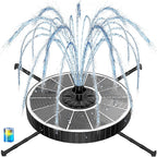 Yzert Solar Fountain with 2000mah Battery & Rotating Rods, Works in Shadow, 3-Level Adjustable Water Height, 7 Nozzles, 3.5W 2026 Glass Outdoor Fountain Pump for Bird Bath, Garden, Pond - White
