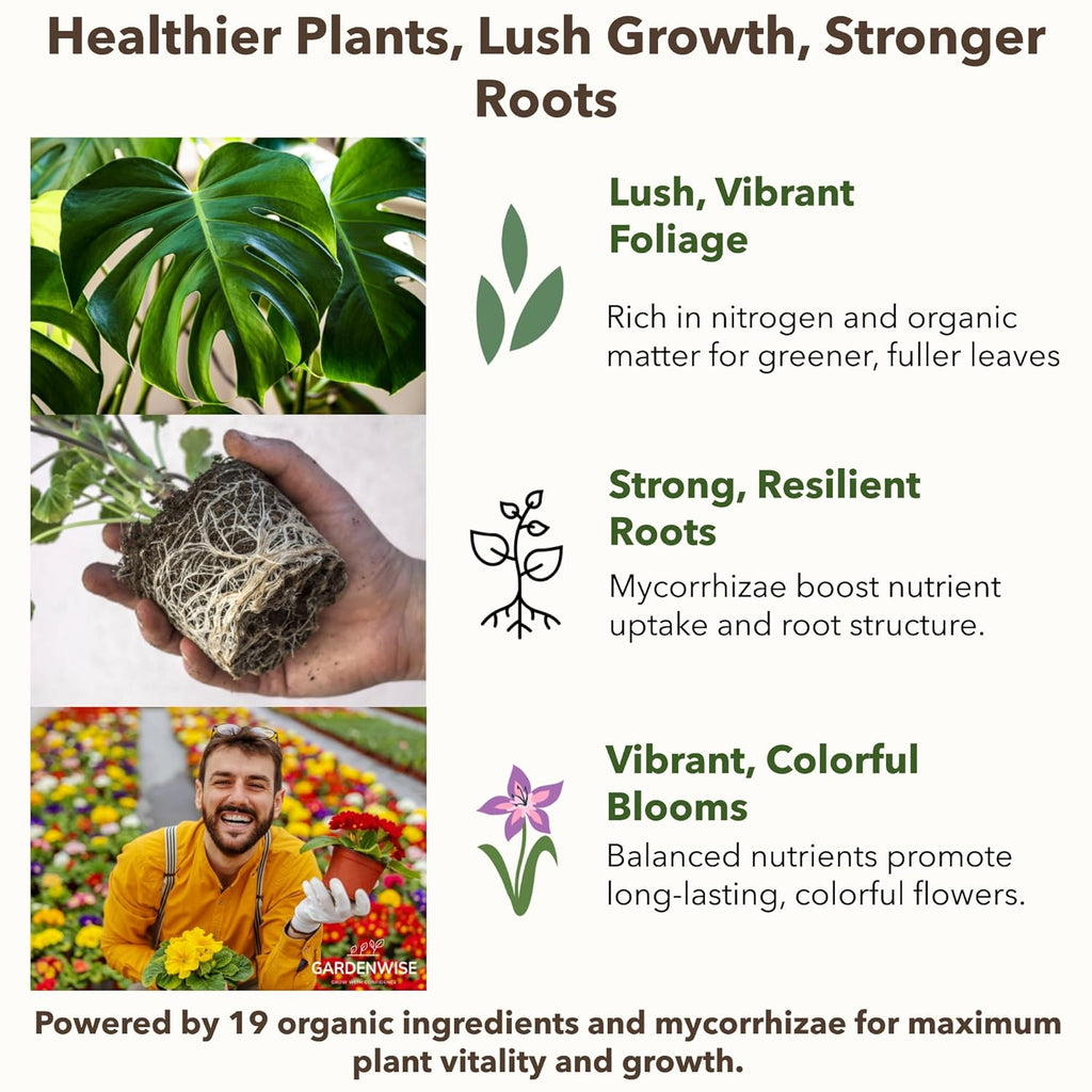 Organic Liquid Plant Food for Indoor Houseplants – All Purpose Fertilizer for Potted Plants, Vegetables, Succulents, Orchids, Roses – Miracle Growth with Mycorrhizae (8 oz)