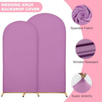 Wedding Arch Covers Arch Backdrop Cover Arch Stand Covers 7.2FT 6.6FT 6FT Set of 3 Arch Cover Spandex Fabric Stretchy Backdrop for Wedding Birthday Party Decoration Baby Shower (Lilac)
