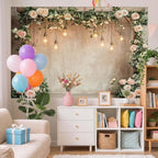 5x3ft Country Wedding Photography Backdrop Floral Rustic Roses Farmhouse Wooden Door Backdrop Pink Flower Birthday Baby Shower Wedding Bridal Party Banner Photo Booth Props Anniversary Background