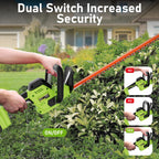 SUNCHERS 20V Max Hedge Trimmer Cordless, 22 Inch Tree Trimmer with 2 Batteries and Charger, Handheld Electric Trimmers, Grass Shrub Pruning Cutter, Lightweight & Compact Hedge Shear for Garden, Lawn