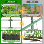U-Shape Cucumber Trellis with Fabric Raised Garden Bed 65x50 Inch Metal Garden Arch Trellis with Net, Climbing Plants Vegetables Heavy-Duty Outdoor Plant Support for Pea, Grape, Squash, Tomatoes