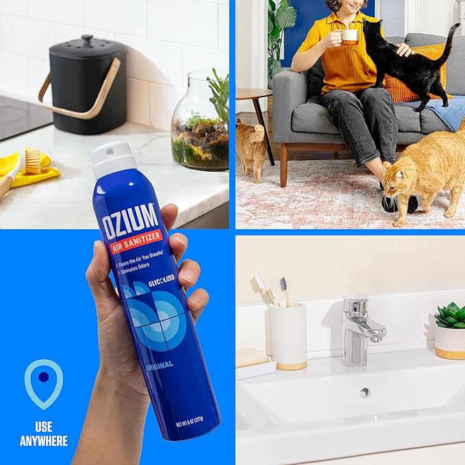 Ozium® 8 Oz. Air Sanitizer & Odor Eliminator for Homes, Cars, Offices and More, Original Scent - 3 Pack