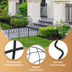 LATIHUUM 19 Pack Decorative Garden Fence Panels - 20.07 Ft Black Arched Metal Landscape Border Edging with Floral Design,No-Dig Rustproof Wire Fencing for Flower Beds, Patios, Dog, Yard, Outdoor