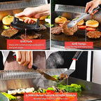 Griddle Accessories Kit, 28 Pcs Flat Top Grill Accessories Set for Blackstone, Professional Grill BBQ Spatula Set with Basting Cover, Spatula, Scraper, Bottle, Tongs, Egg Ring