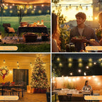50ft LED String Lights with Remote, 25+1Bulbs Dimmable Patio Lights Outdoor, 24V Waterproof Plug, G40 Hanging Light for Outside Deck Garden Backyard Porch Party Decor